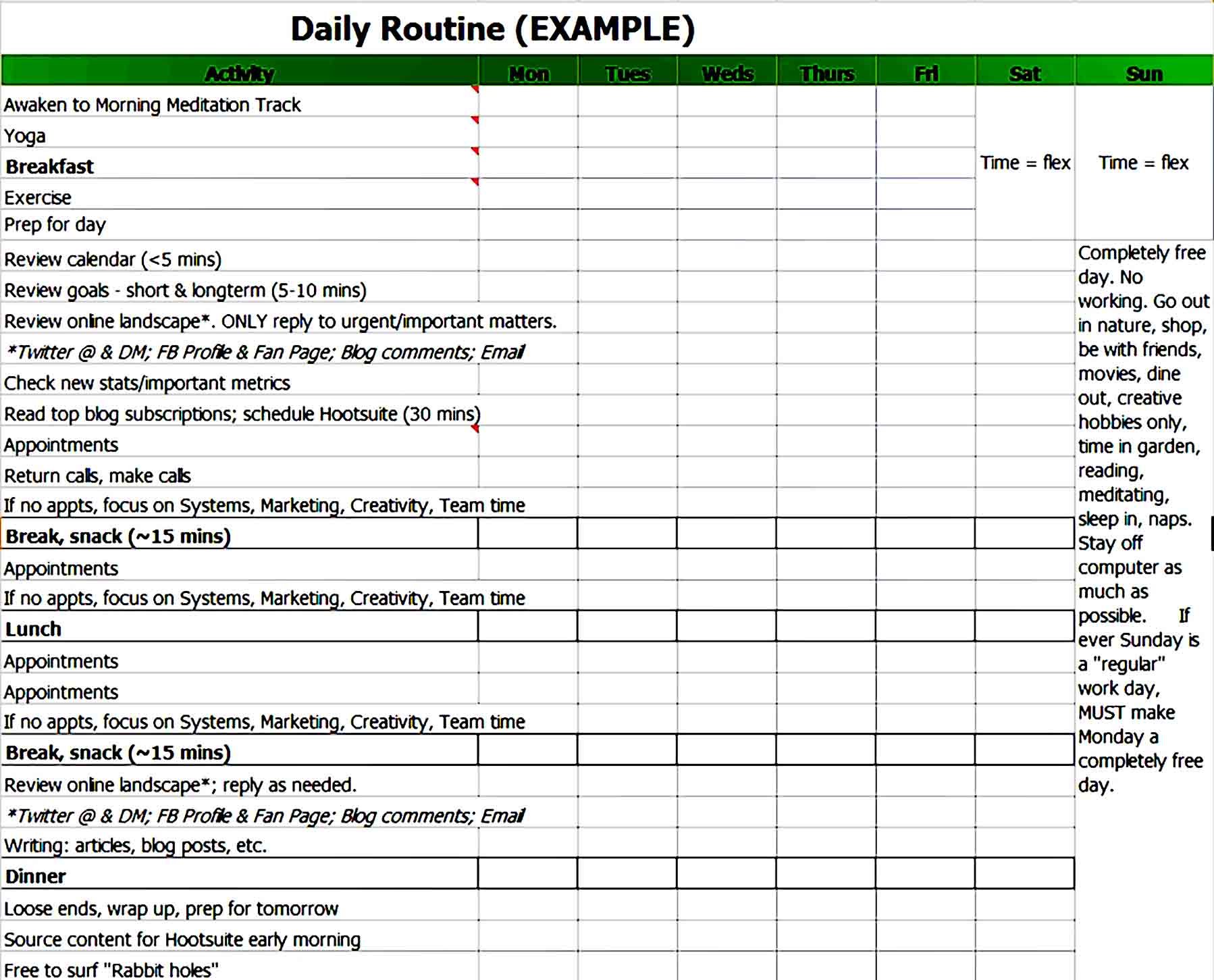 Daily Schedule Template 06