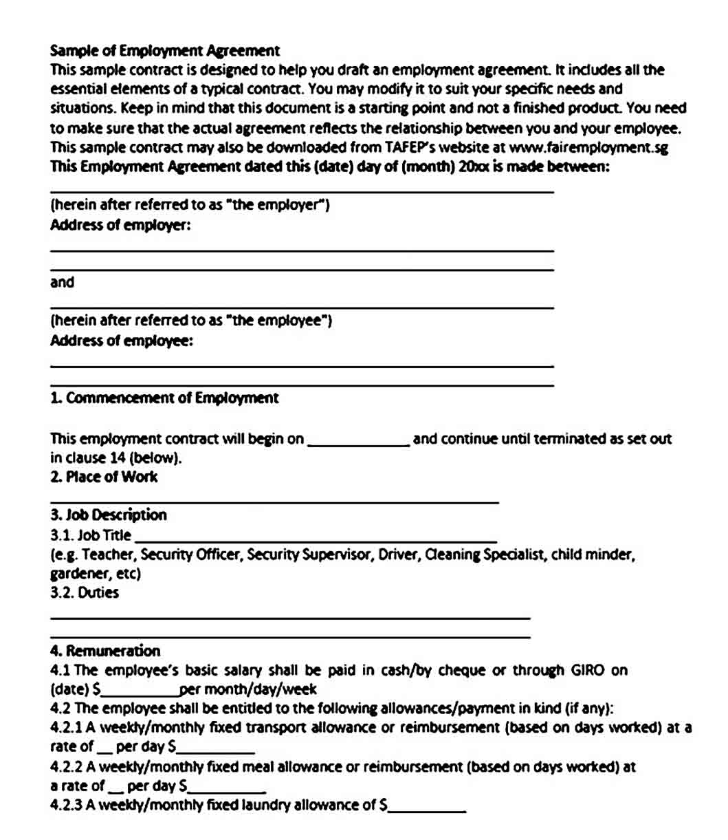 Employment Contract Agreement