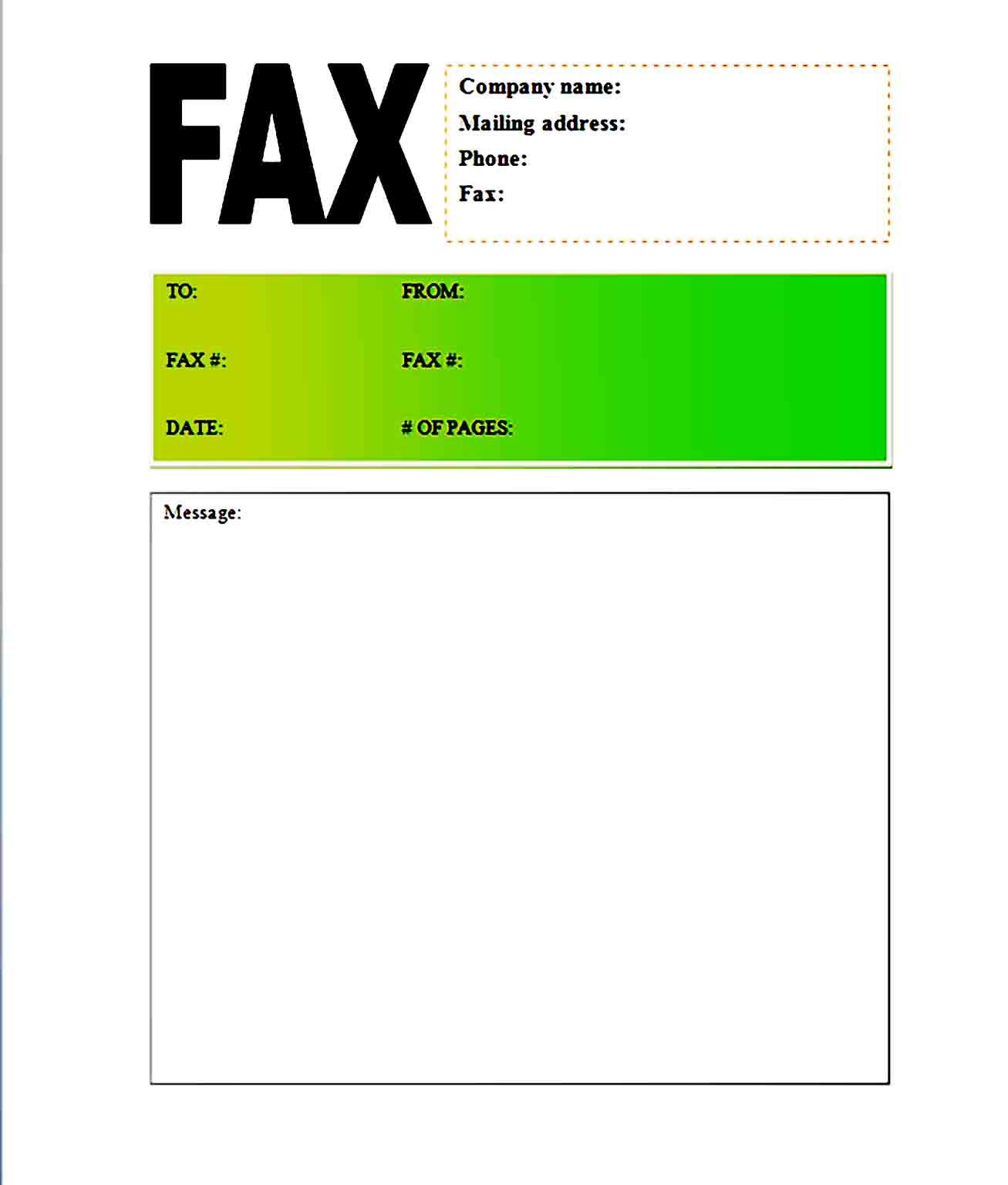 Fax Cover Sheet Template 04