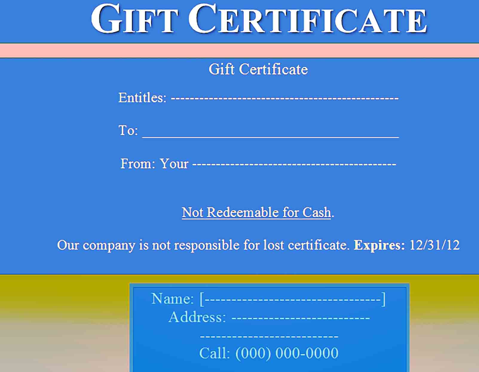 Gift Certificate Template 28
