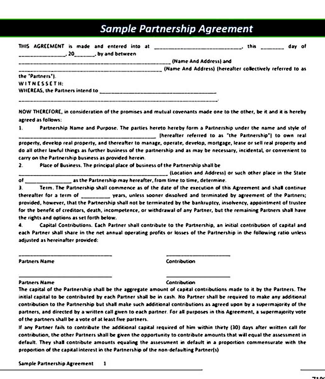 Partnership Contract Agreement