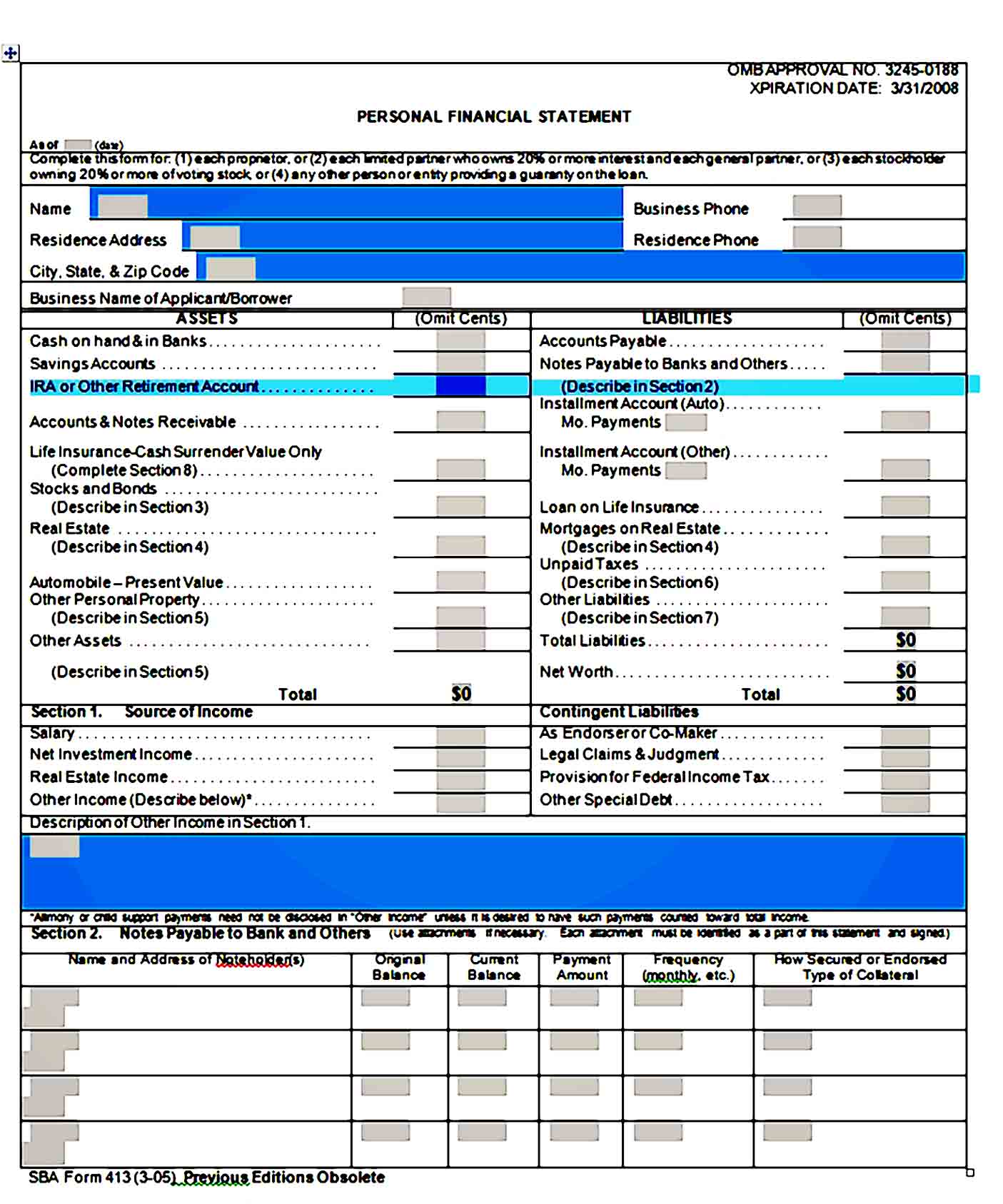 Personal Financial Statement Template 26