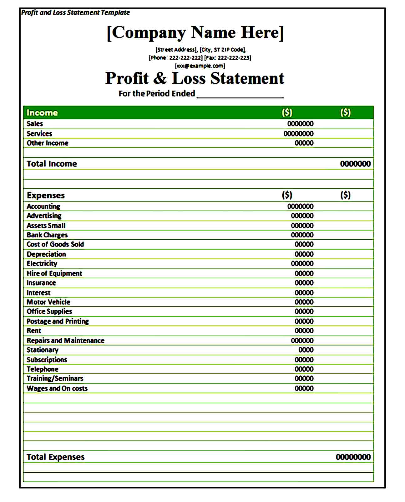 Profit and Loss 37