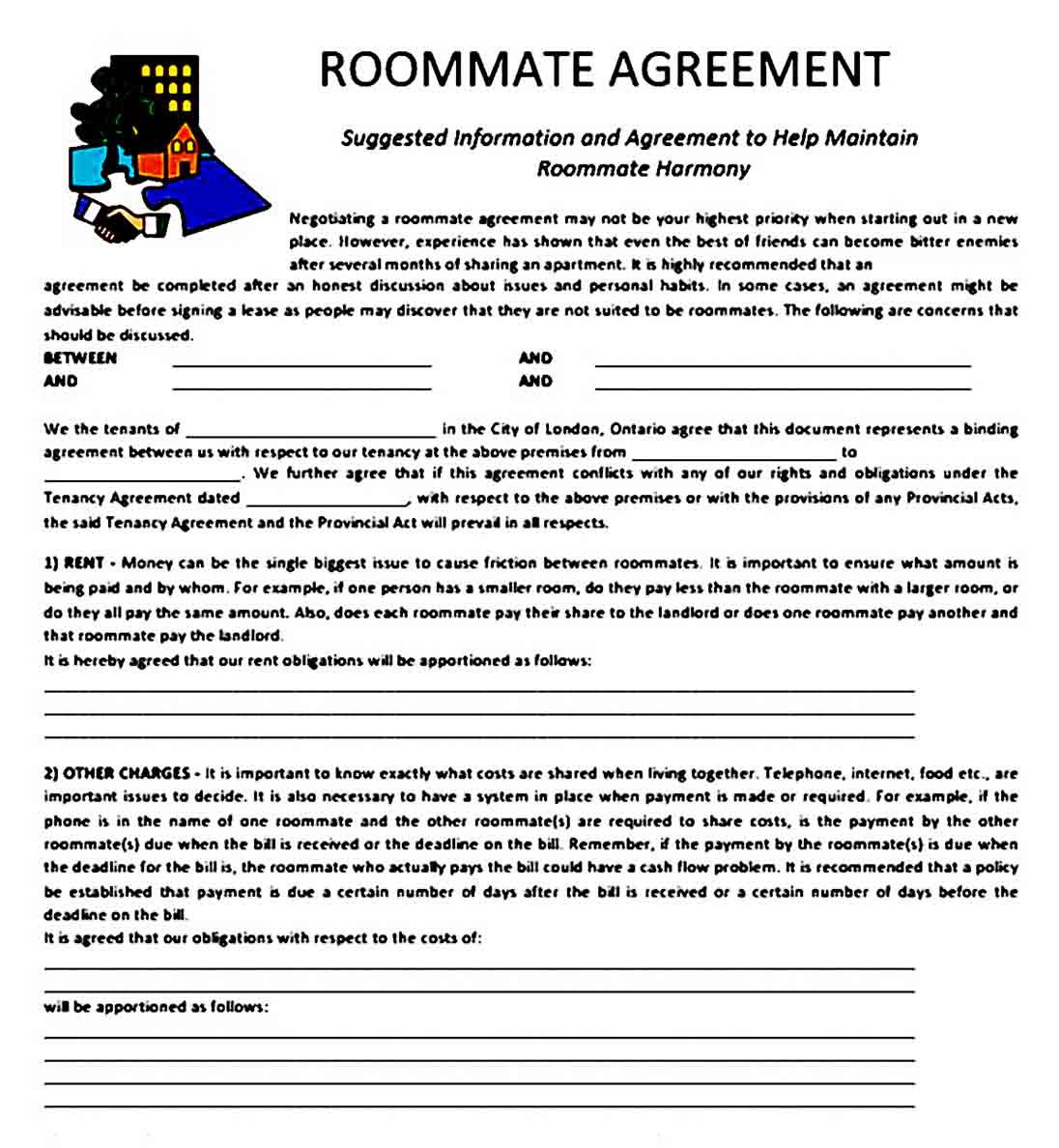 Roommate Agreement 001