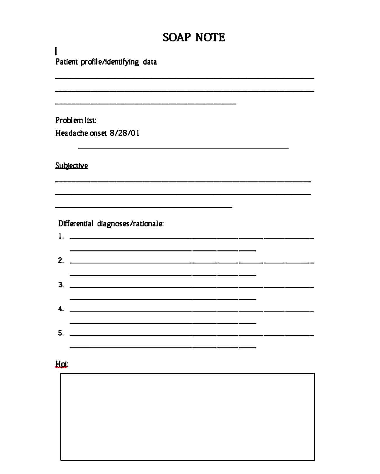 Soap Note Template 03