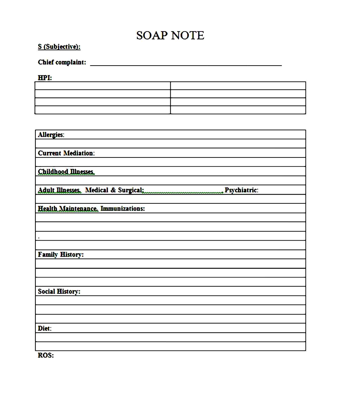 Soap Note Template 07