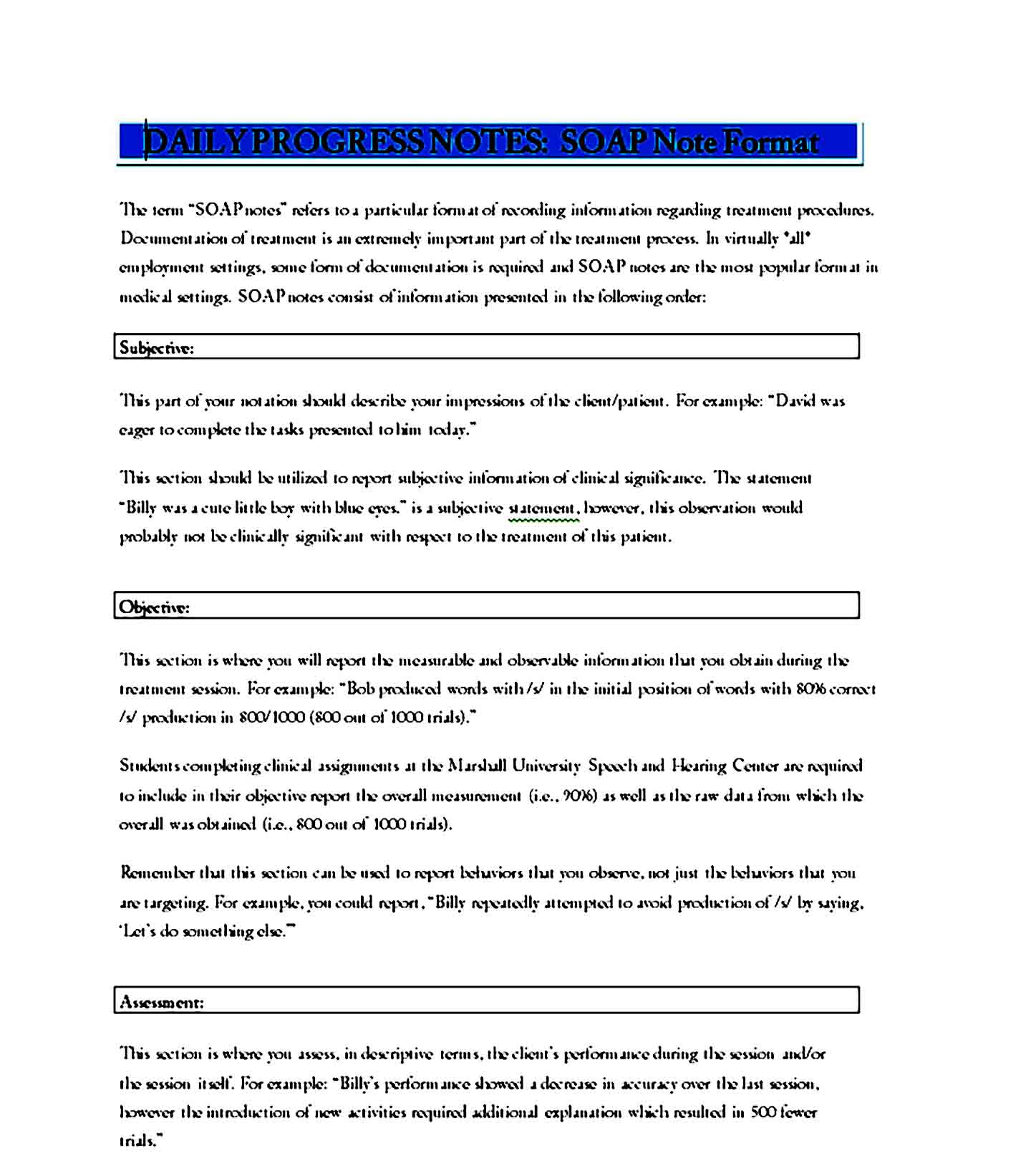 Soap Note Template 11