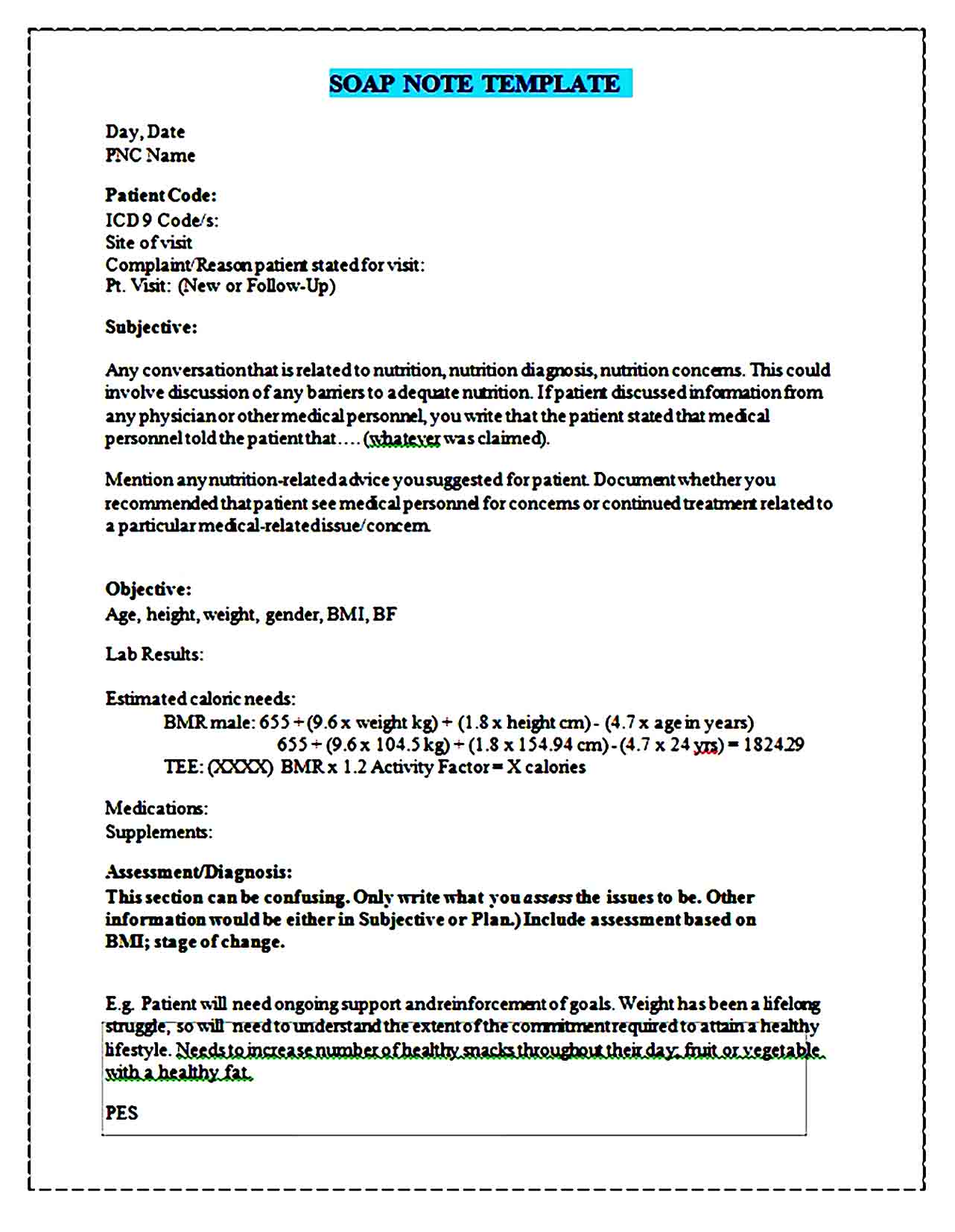Soap Note Template 15