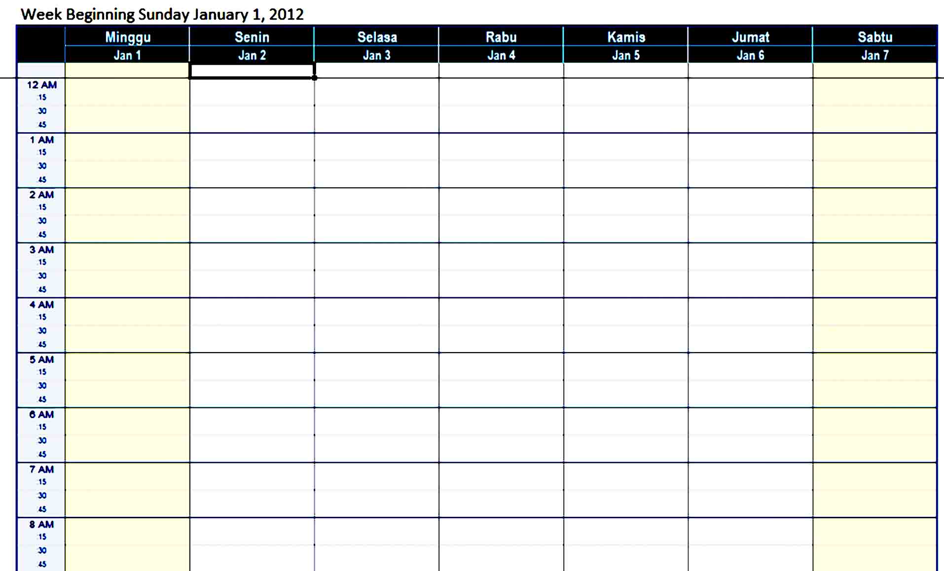 Work Schedule Template 13