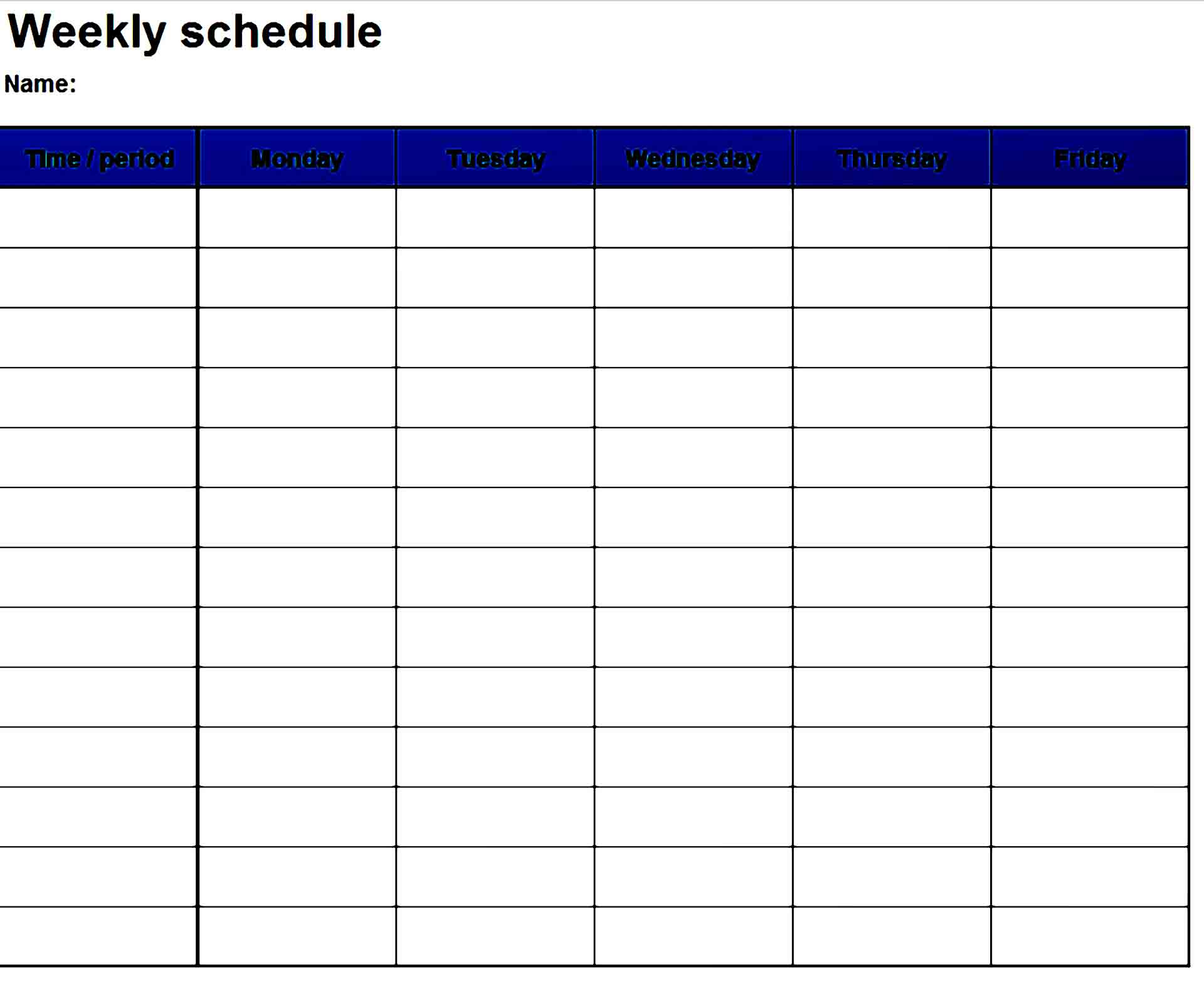Work Schedule Template 14