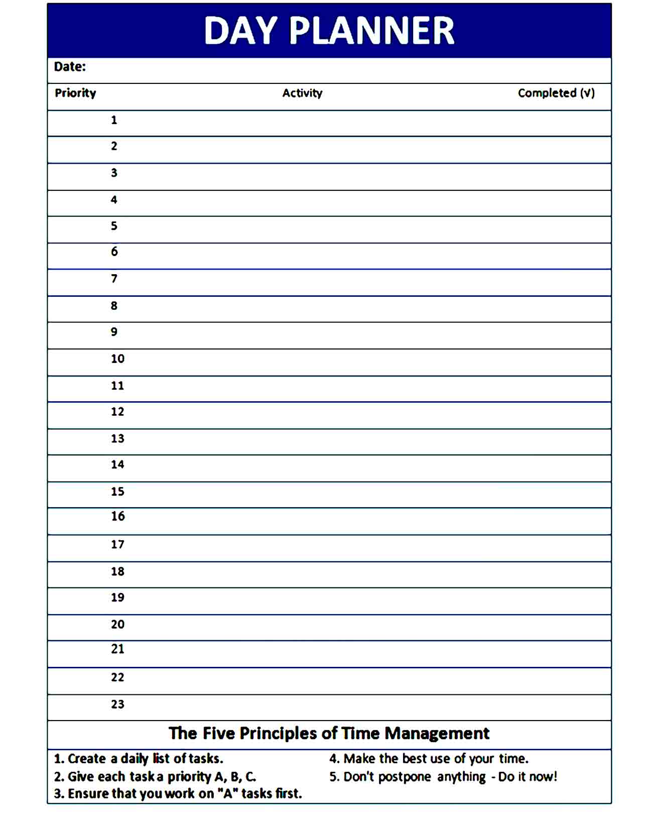 daily planner template 26