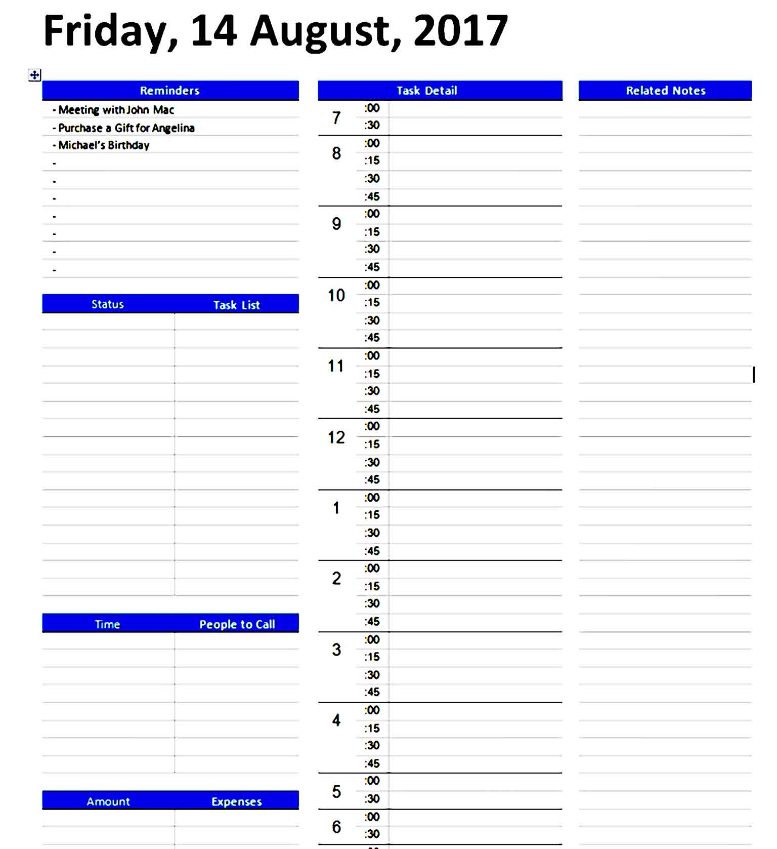 daily planner template 32