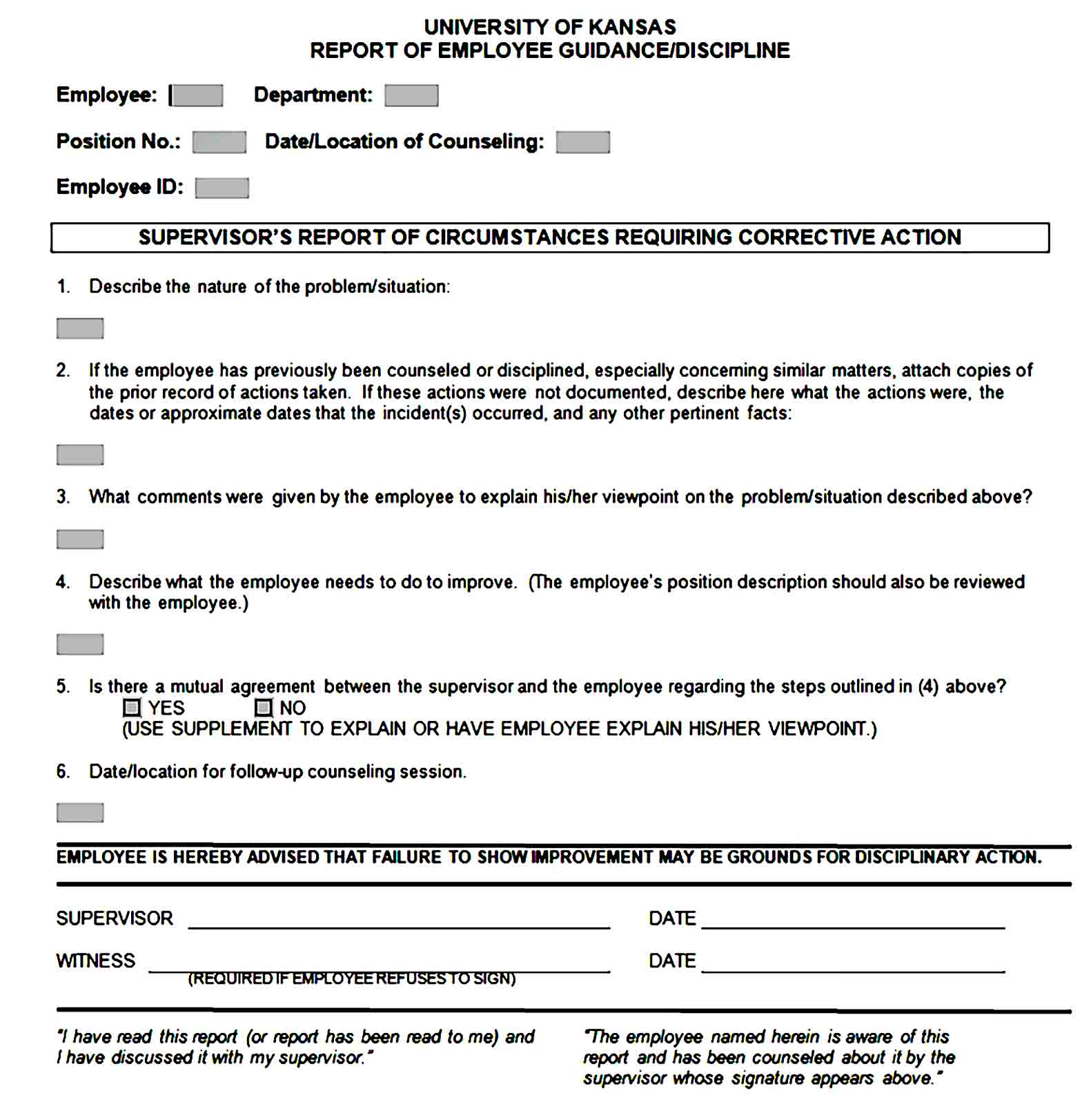 employee write up form 05