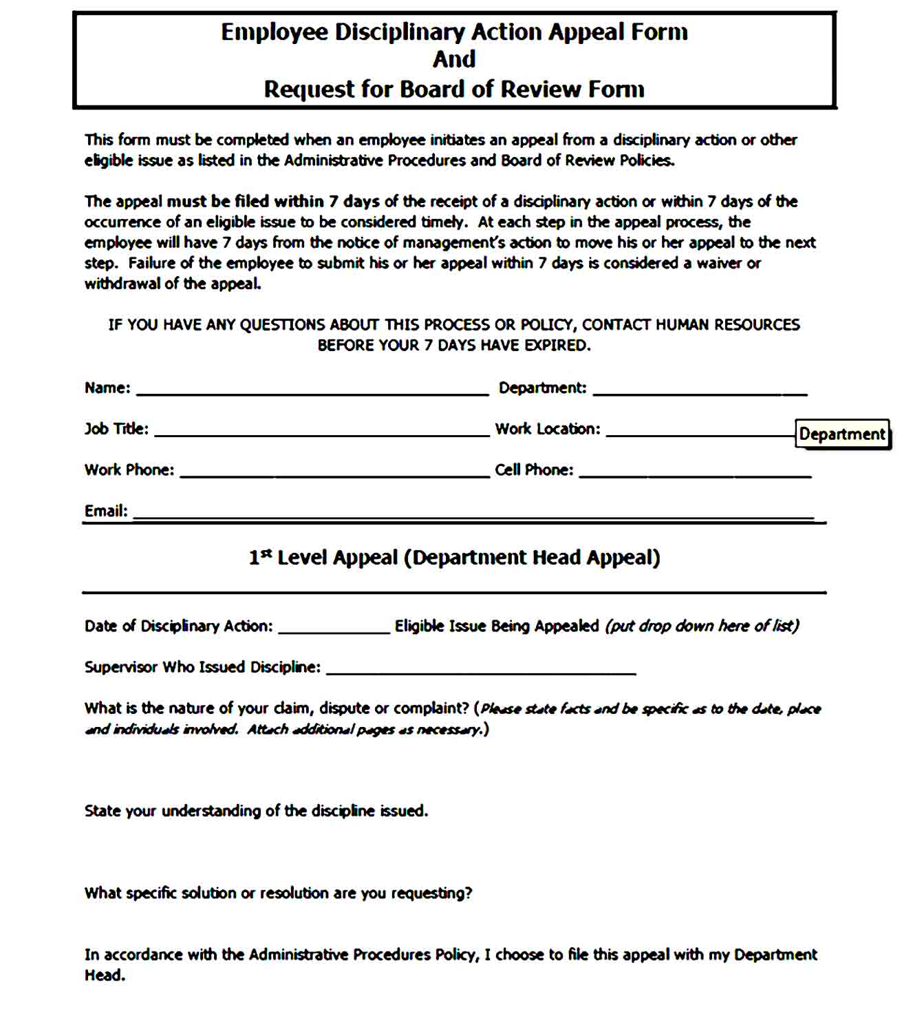 employee write up form 40