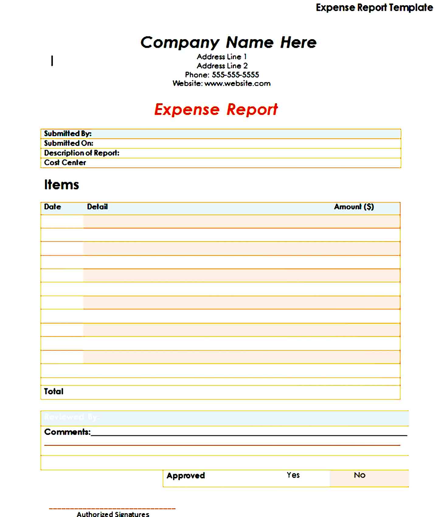 expense report template 22
