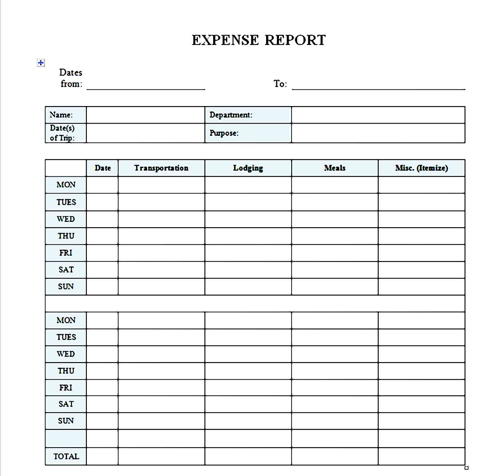 expense report template 28