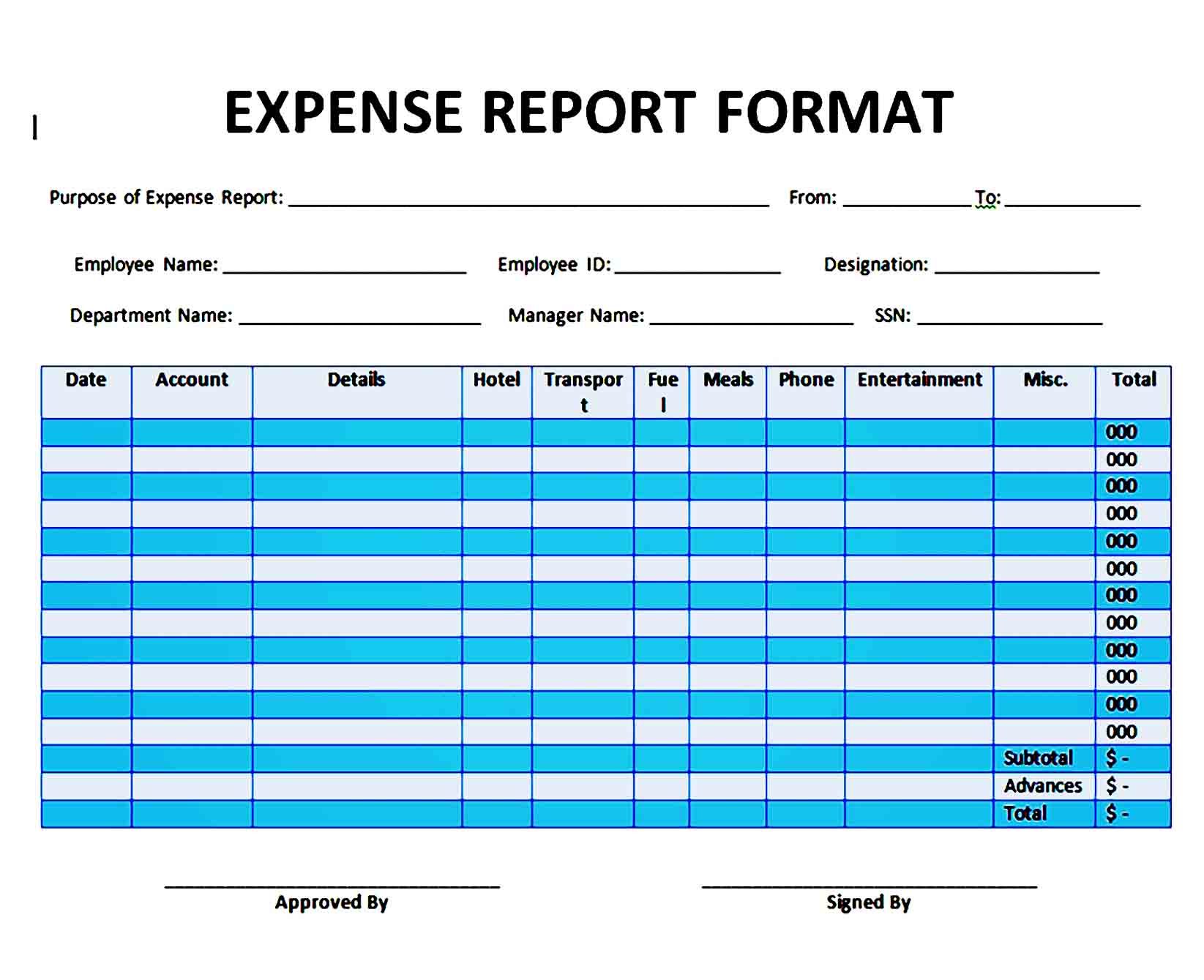 expense report template 29