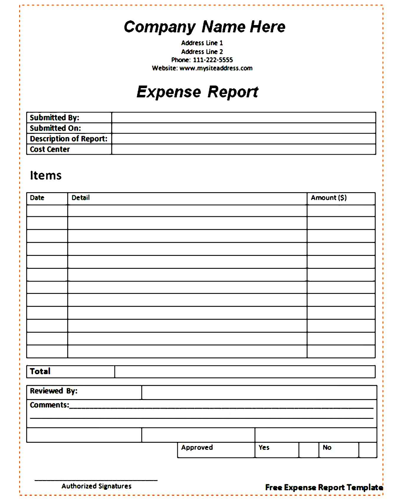 expense report template 30