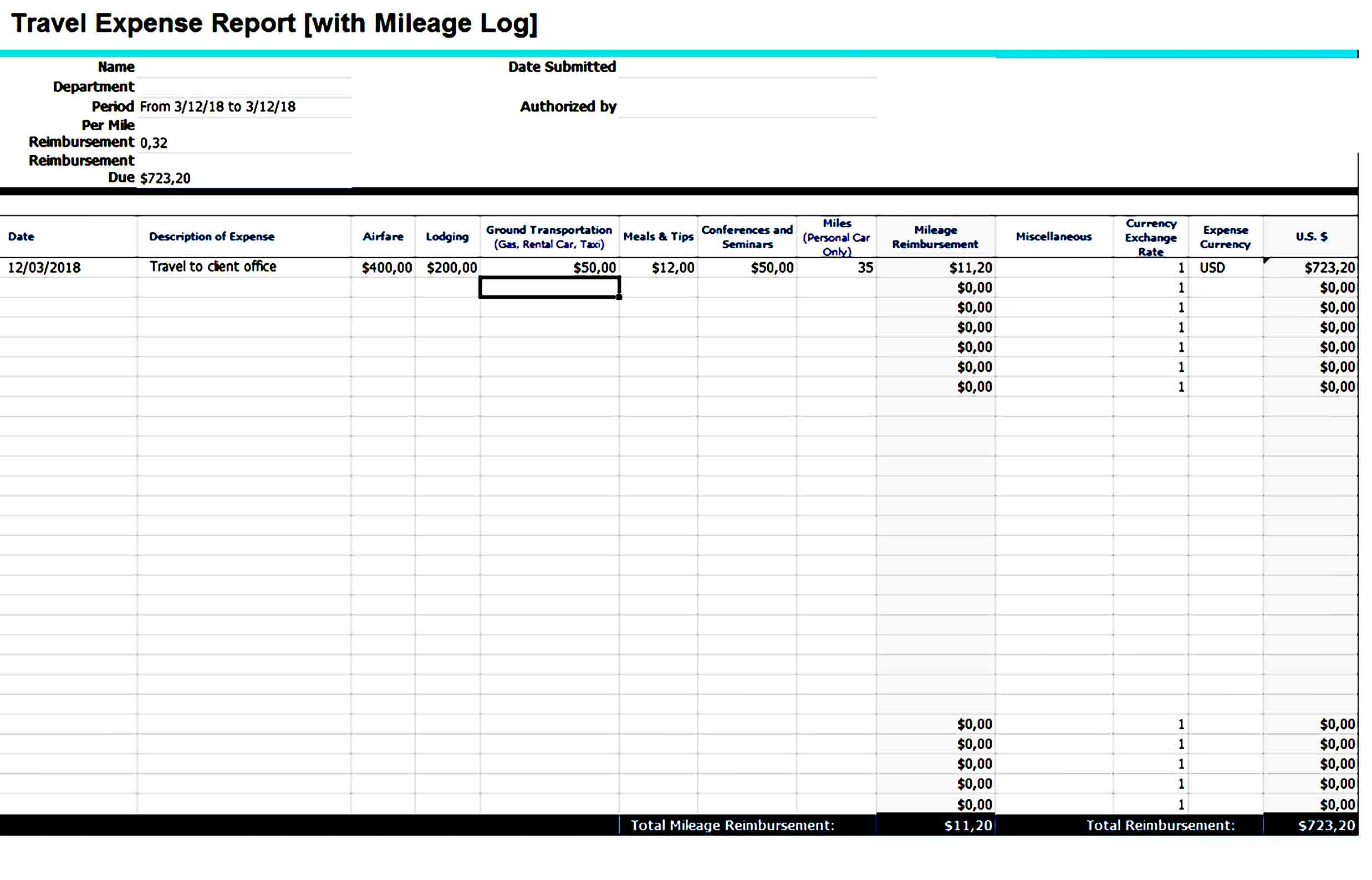 expense report template 37