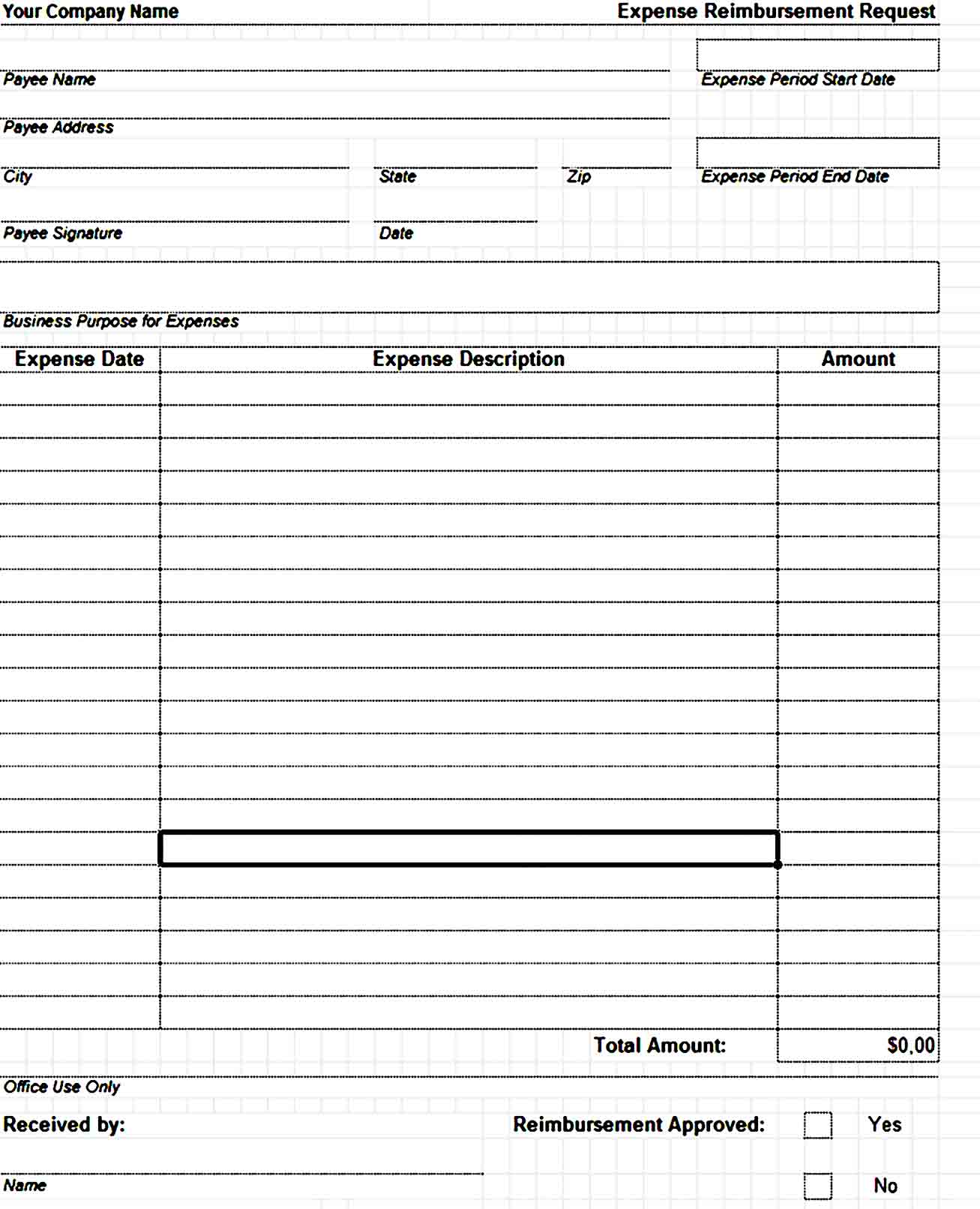expense report template 44