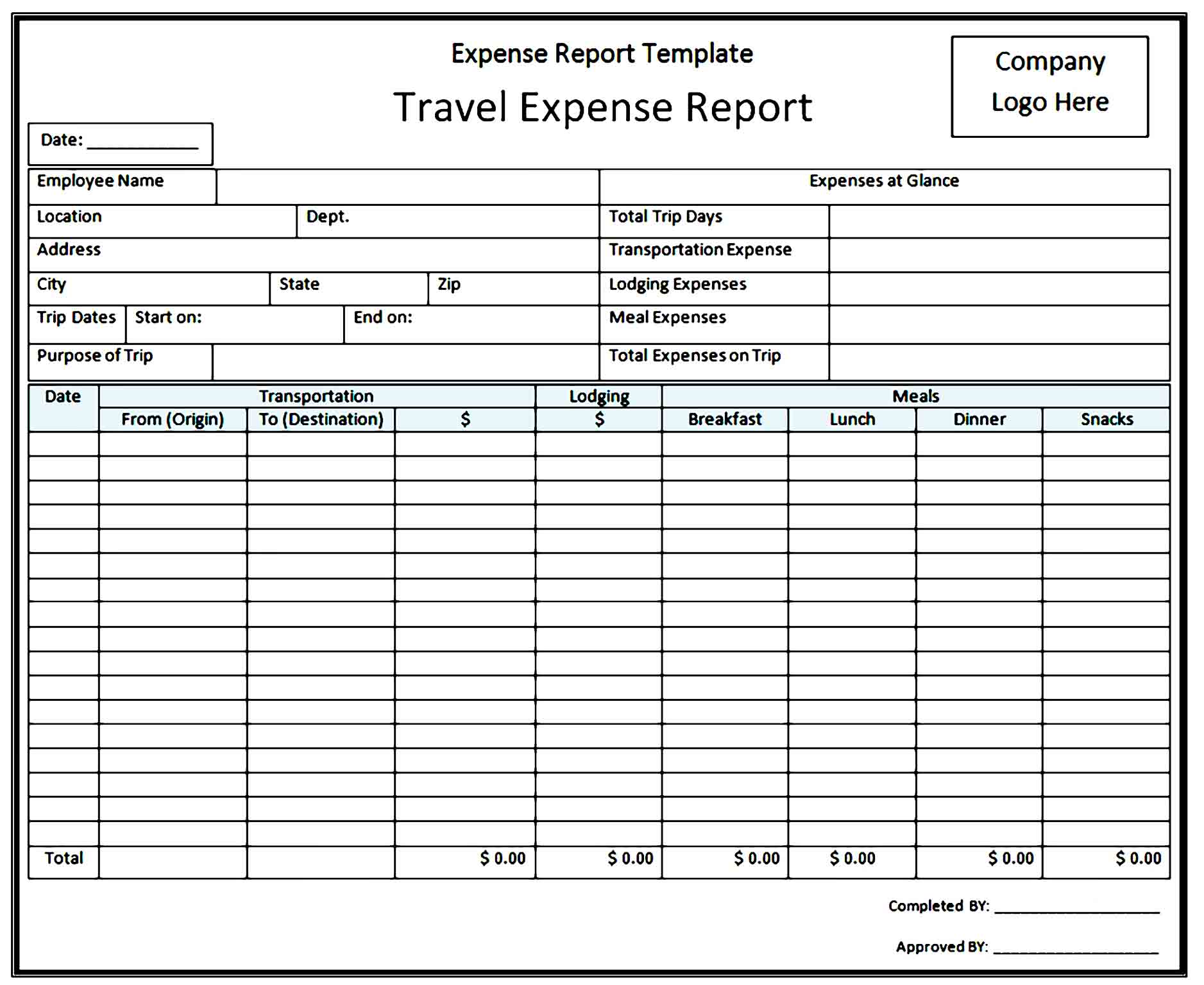 expense report template 8