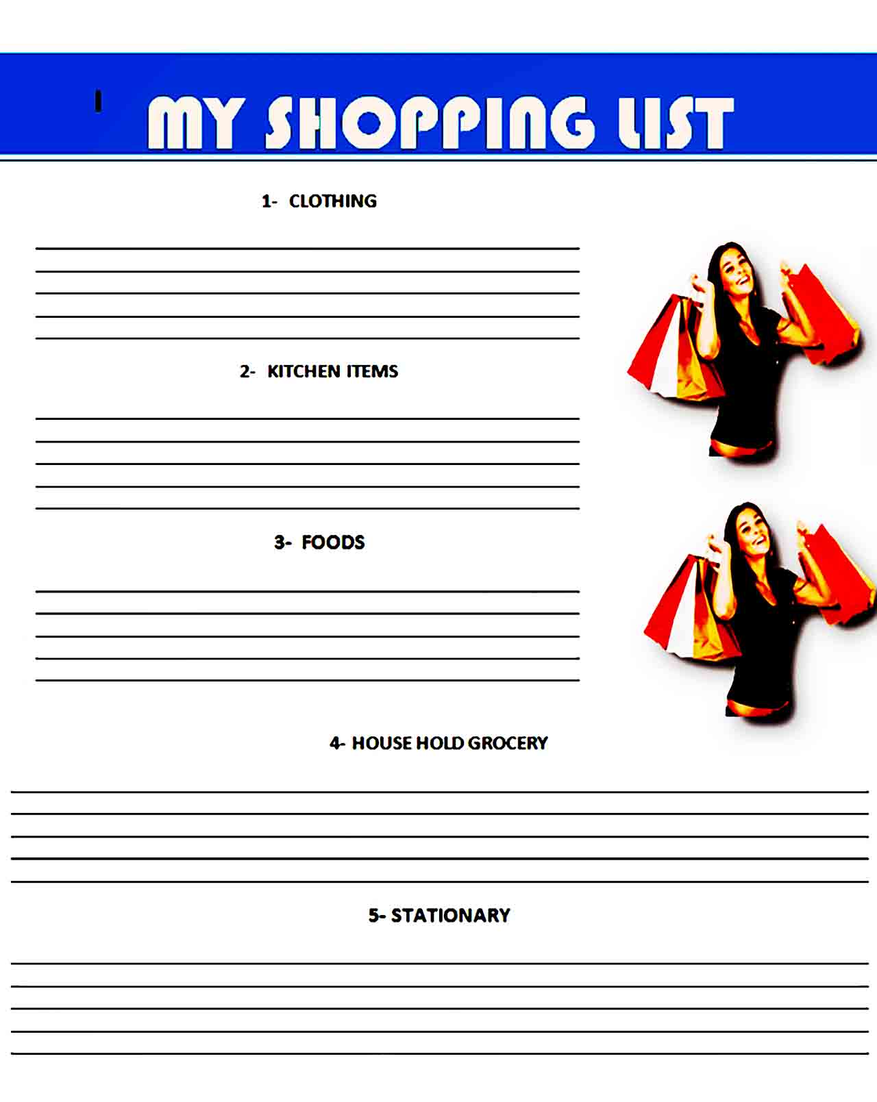 grocery list template 31