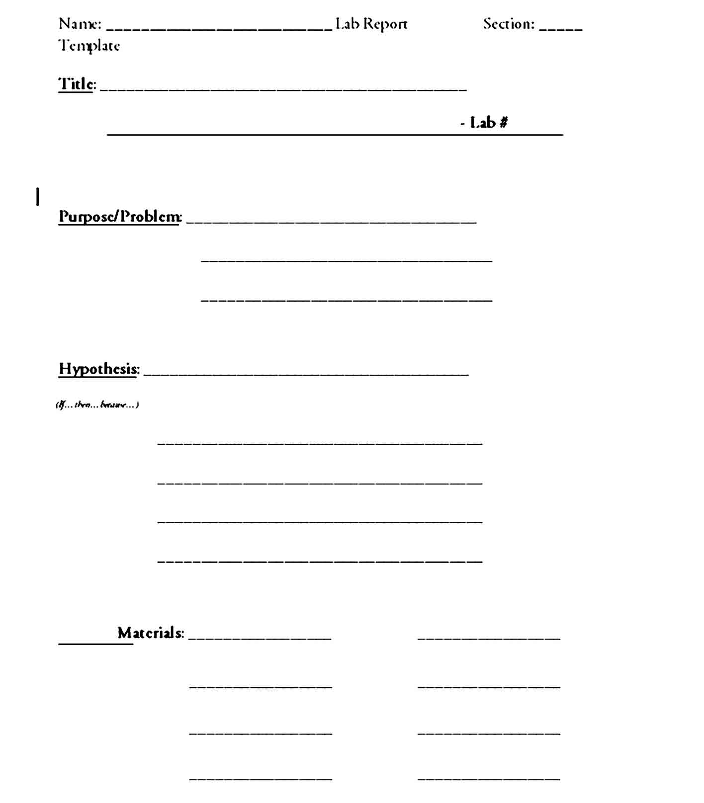 lab report template 09