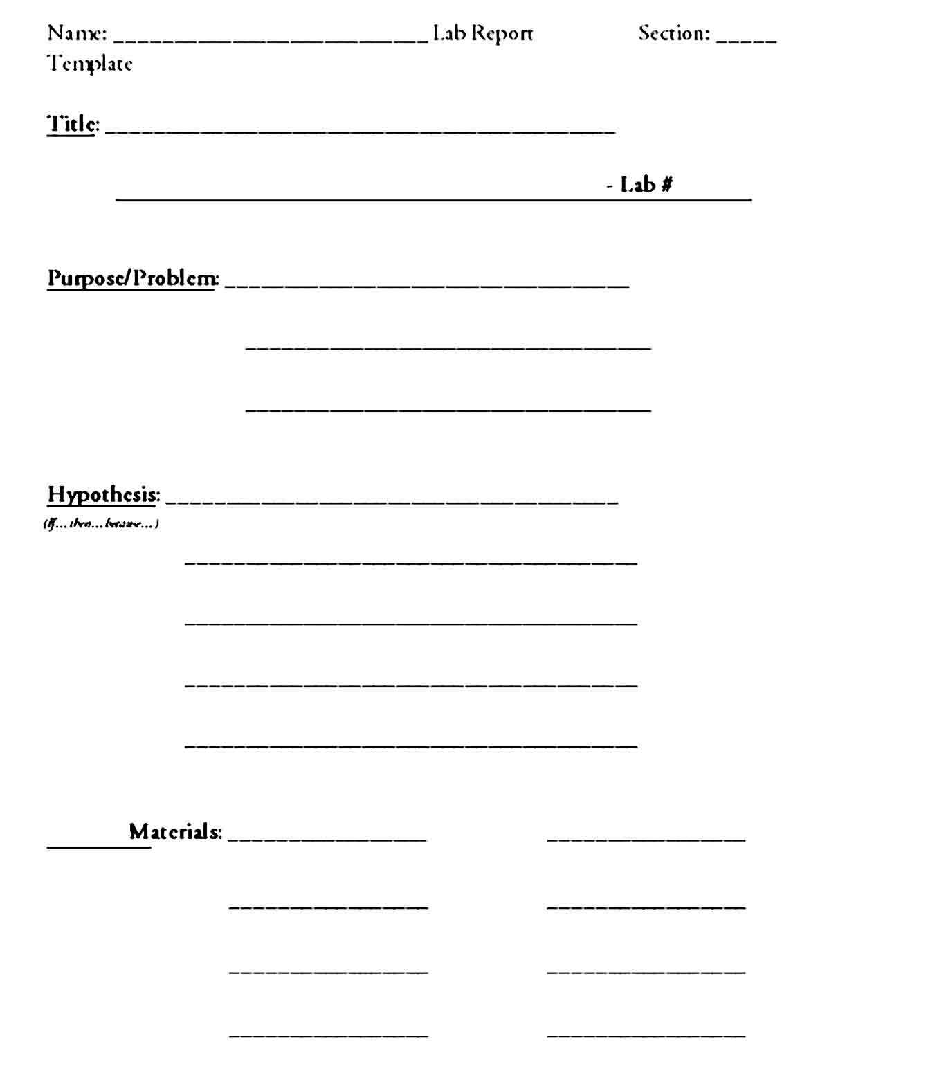 lab report template 14