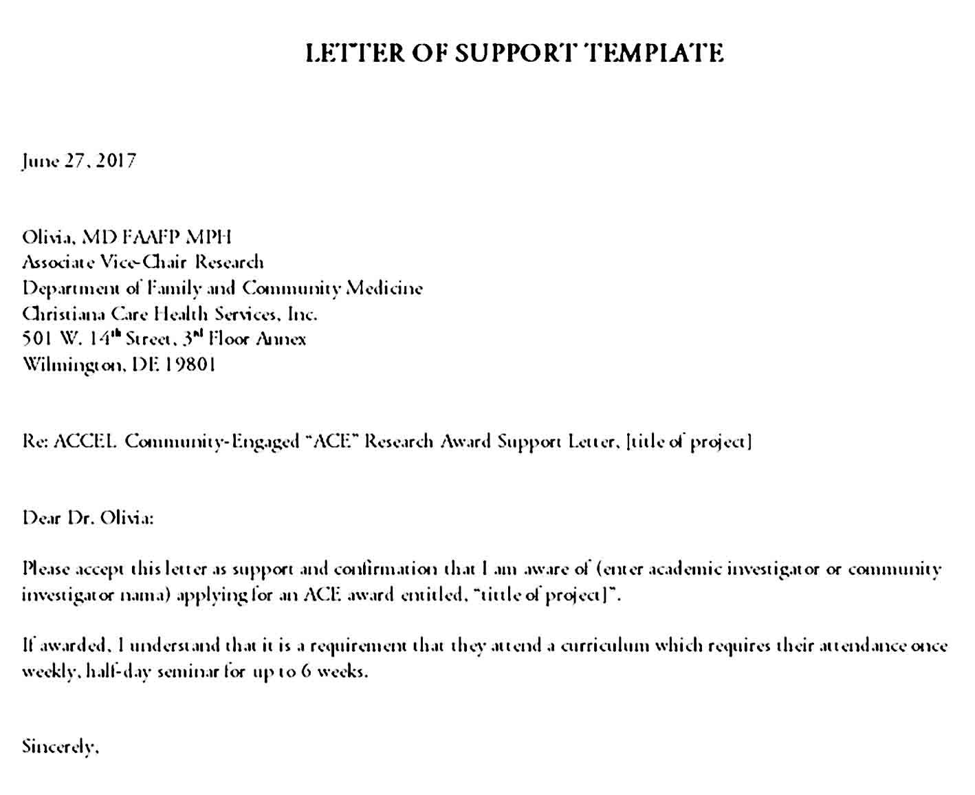 letter of support 38