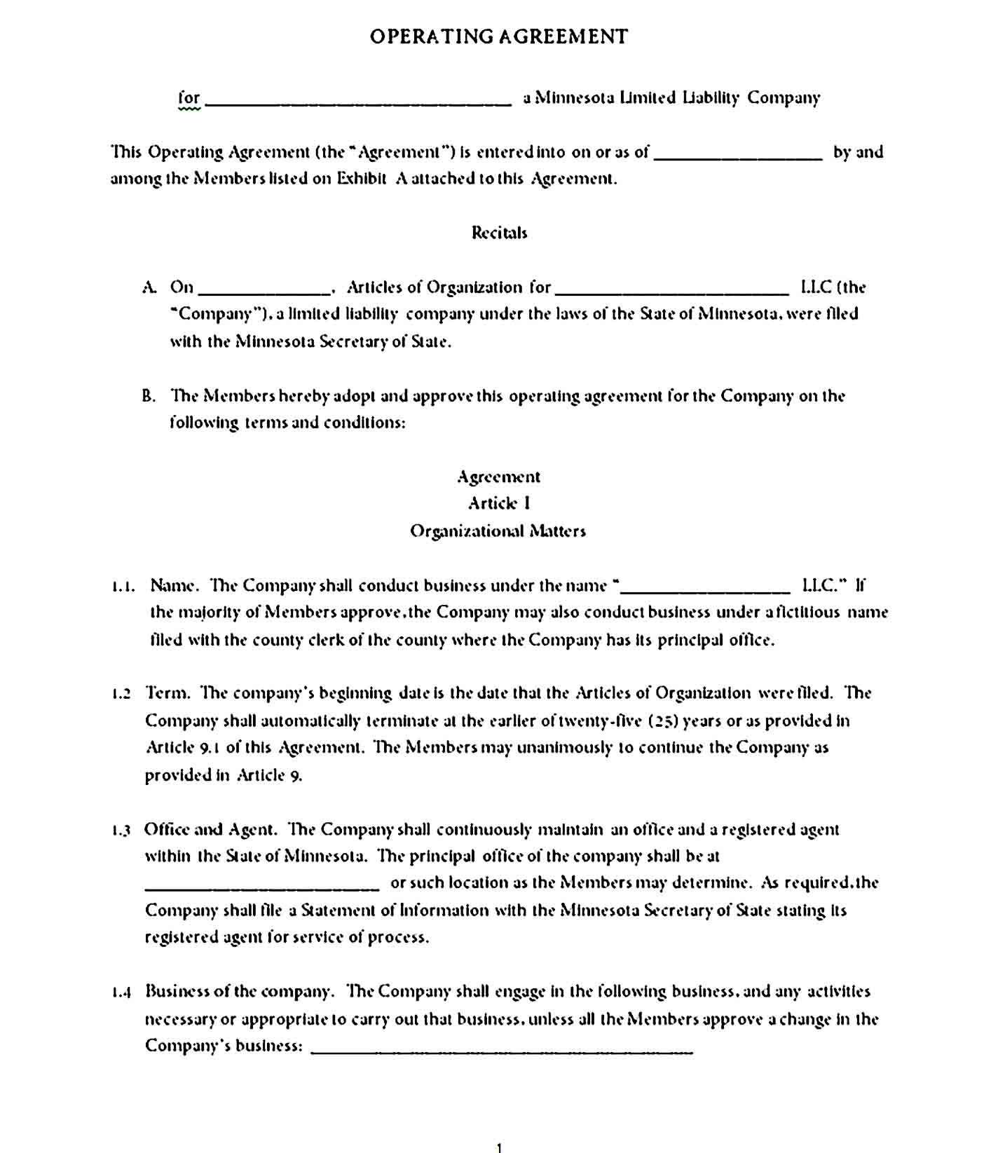 llc operating agreement template 02