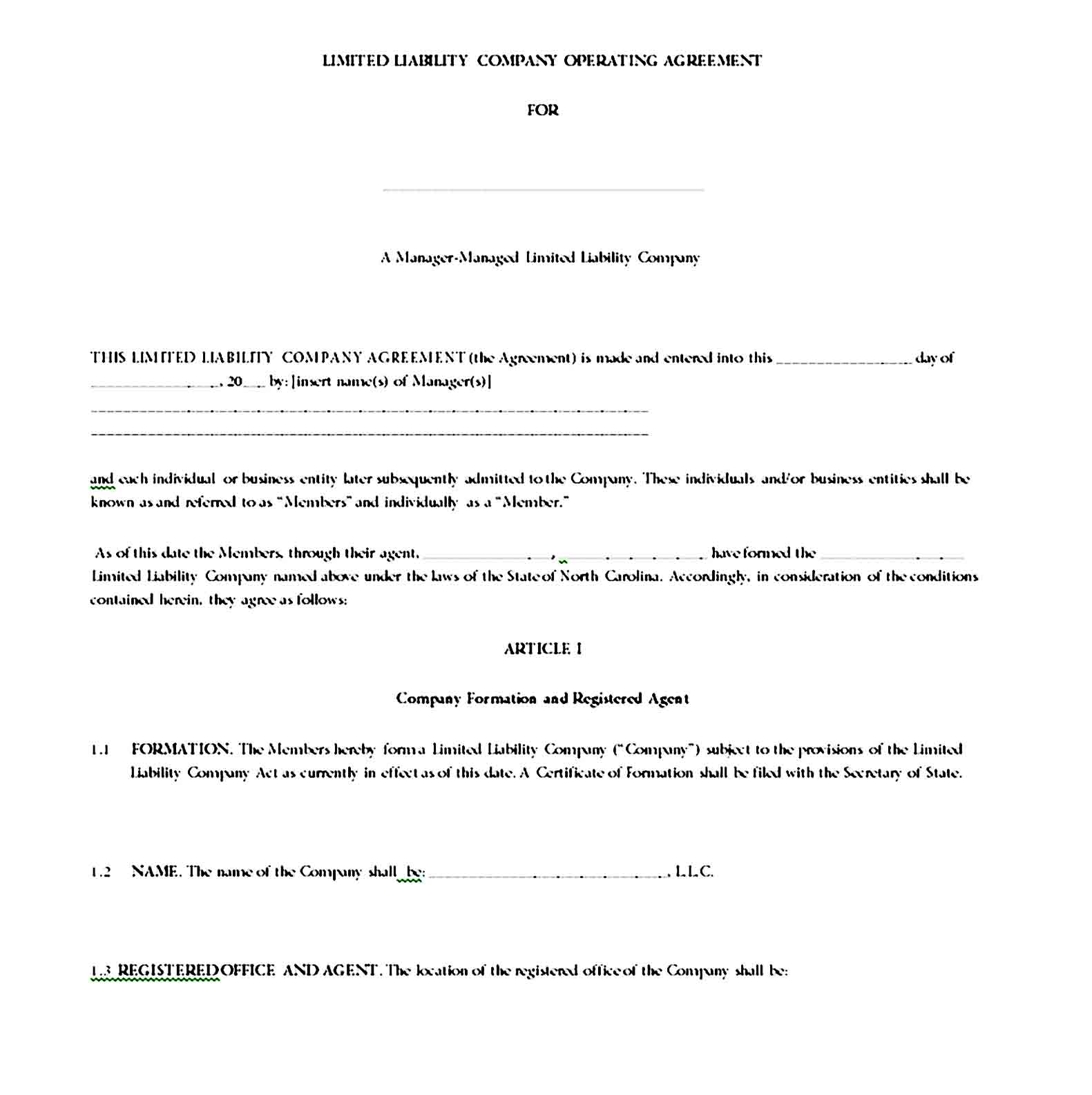 llc operating agreement template 08