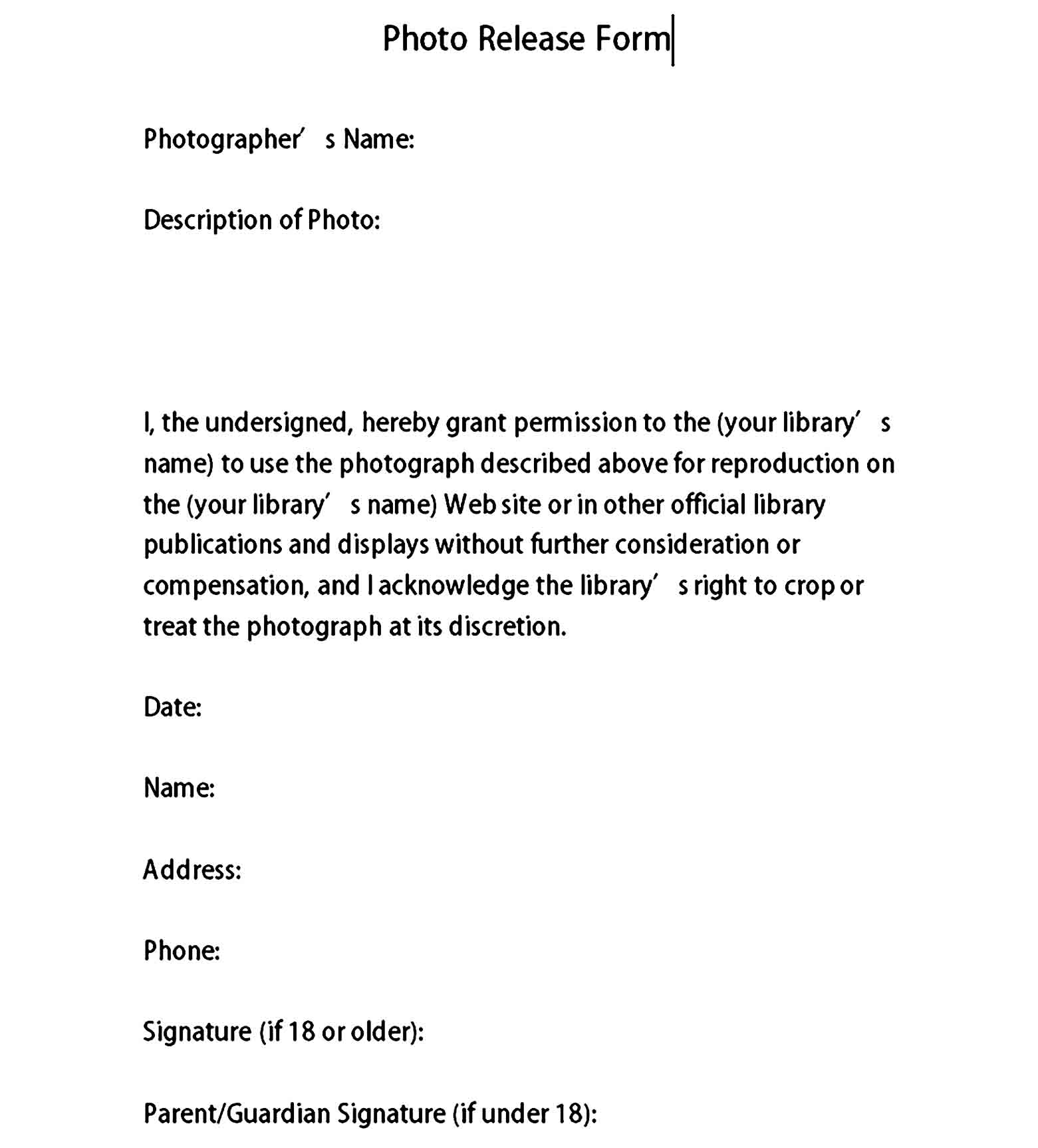 photo release form 39