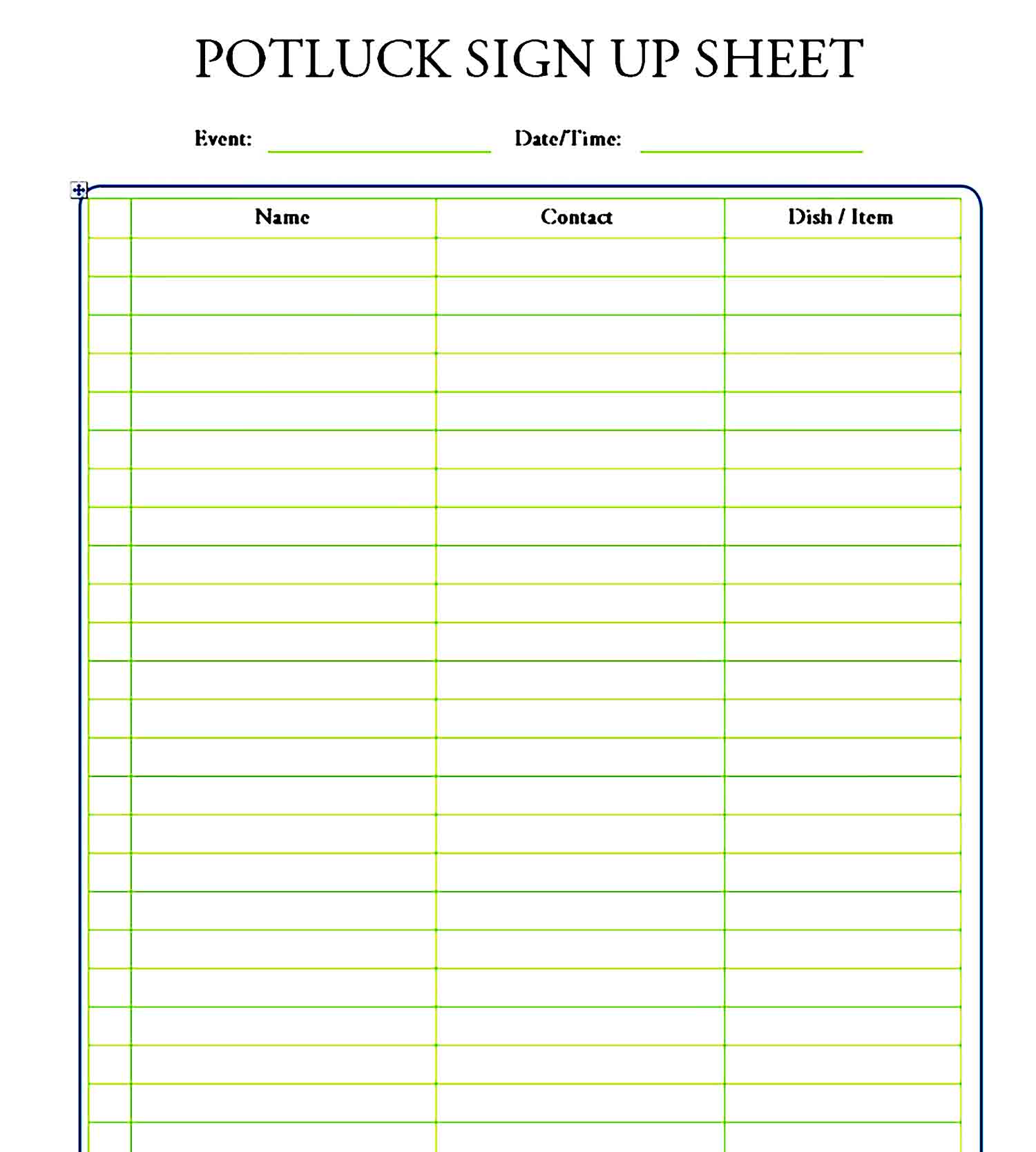 potluck sign up sheet 21