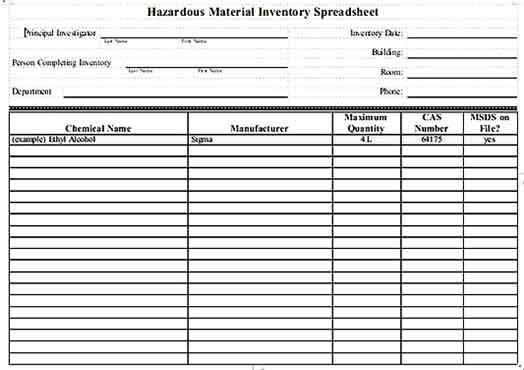 Chemical Lab Inventory Management Template