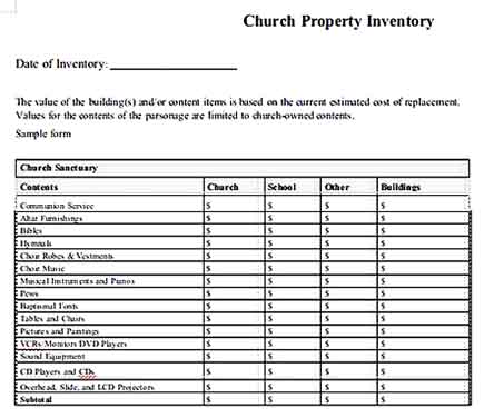 Church Property Inventory 1