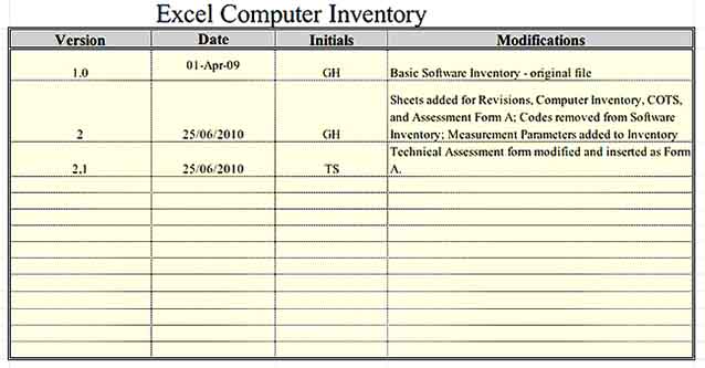 Excel Computer Inventory Template