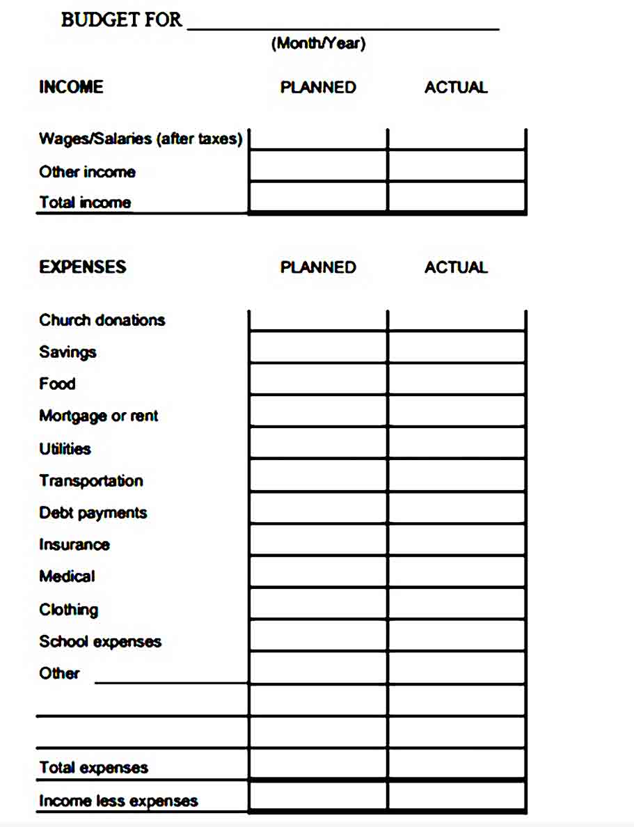 Family Budget Worksheet Template in PDF