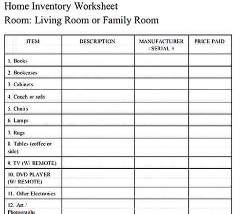 Free Printable Home Inventory Checklist PDF