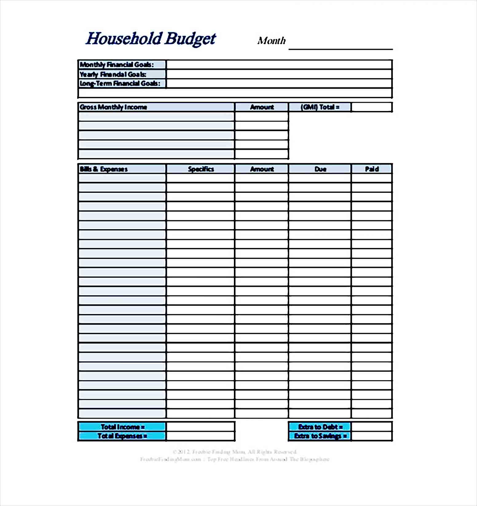 Home Budget Template PDF Format Download 1