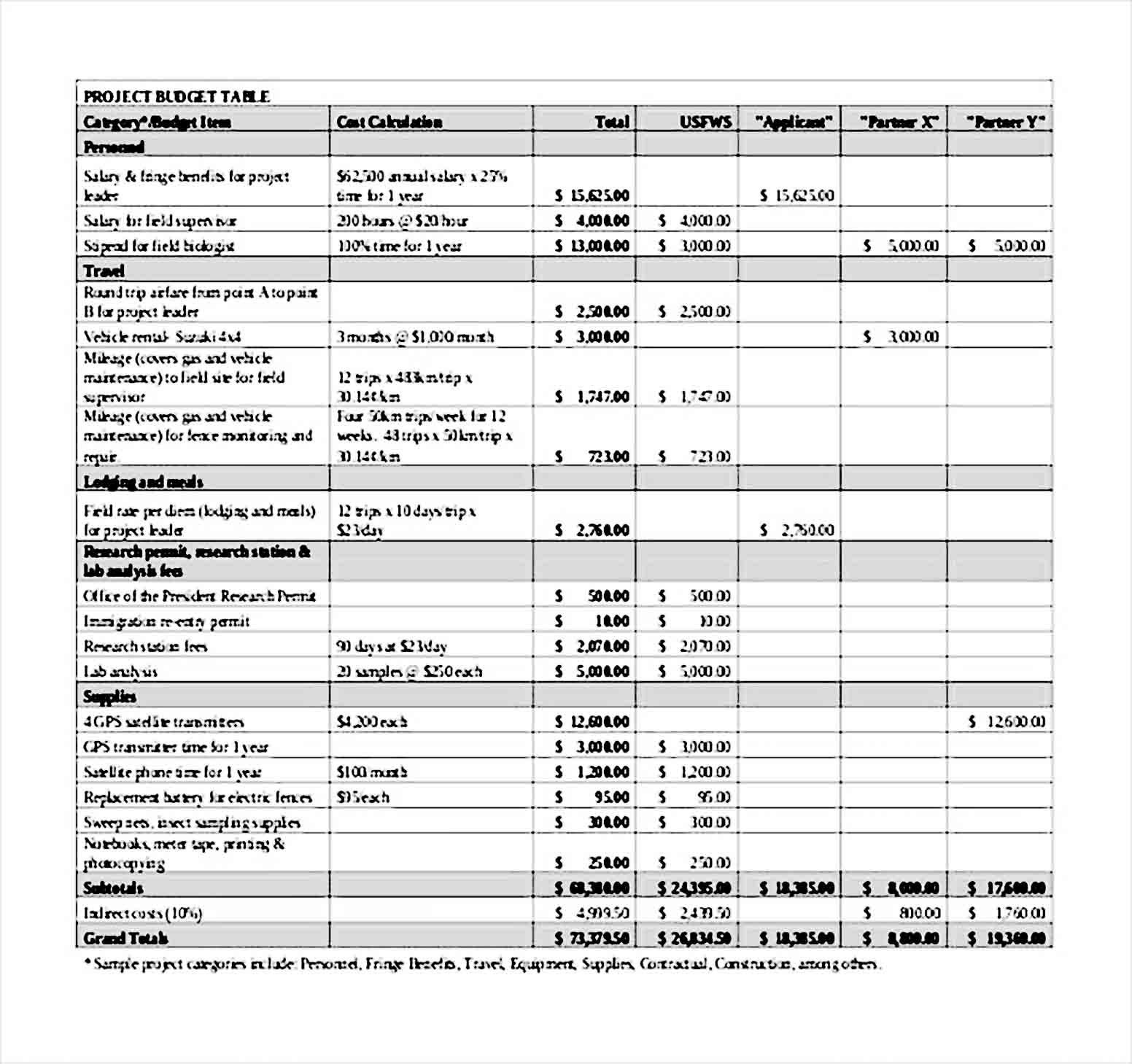 IT Project Budget Template PDF Download