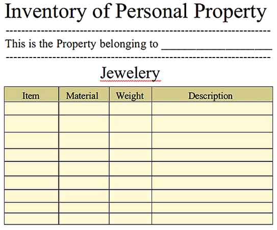 Jewelery Inventory Spreadsheet Download Templates Sample