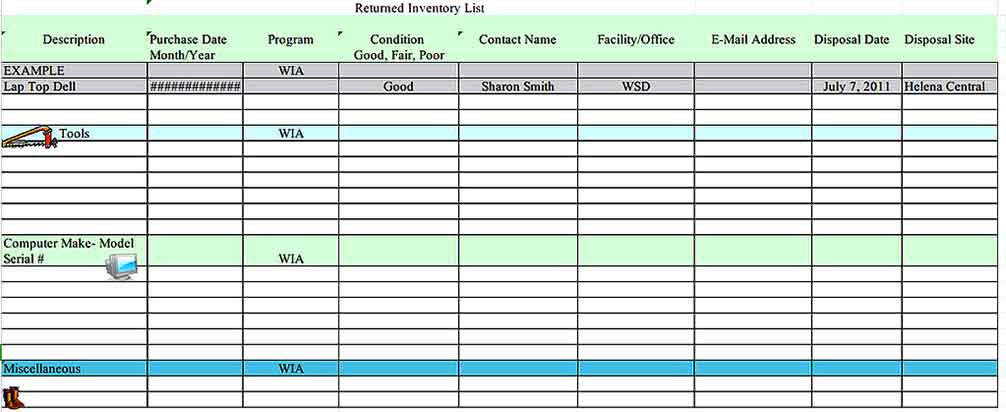 Master Tool Inventory List Download Templates Sample