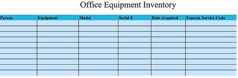 Office Equipment Inventory Template Excel Download