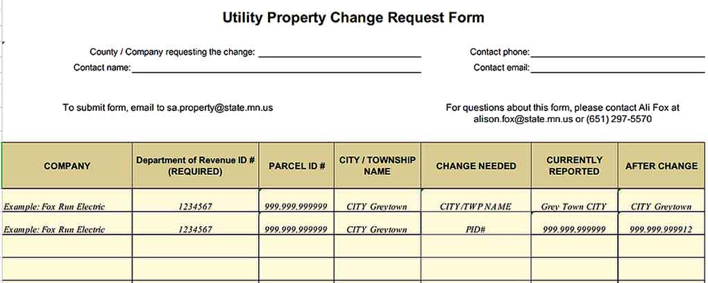 Property Record Change Request Inventory Sample Example Templates Sample