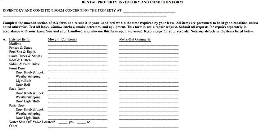 Rental Property Condition Inventory Documentation Download
