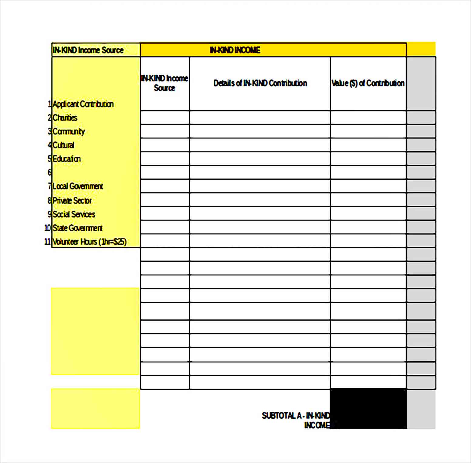 Sample Excel Budget Template