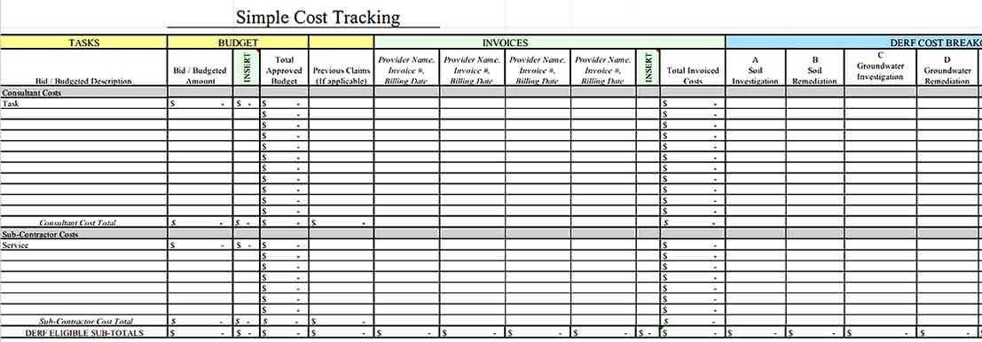 Simple Cost Tracking Spreadsheet For Download1 1 Templates Sample