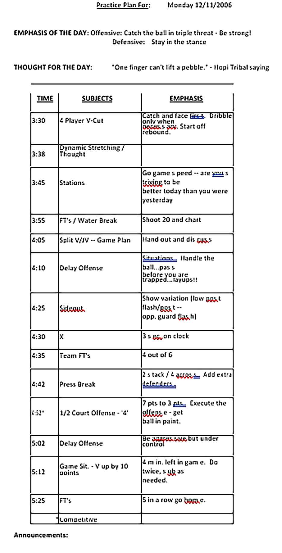 Template Basketball Schedule Practice Sample