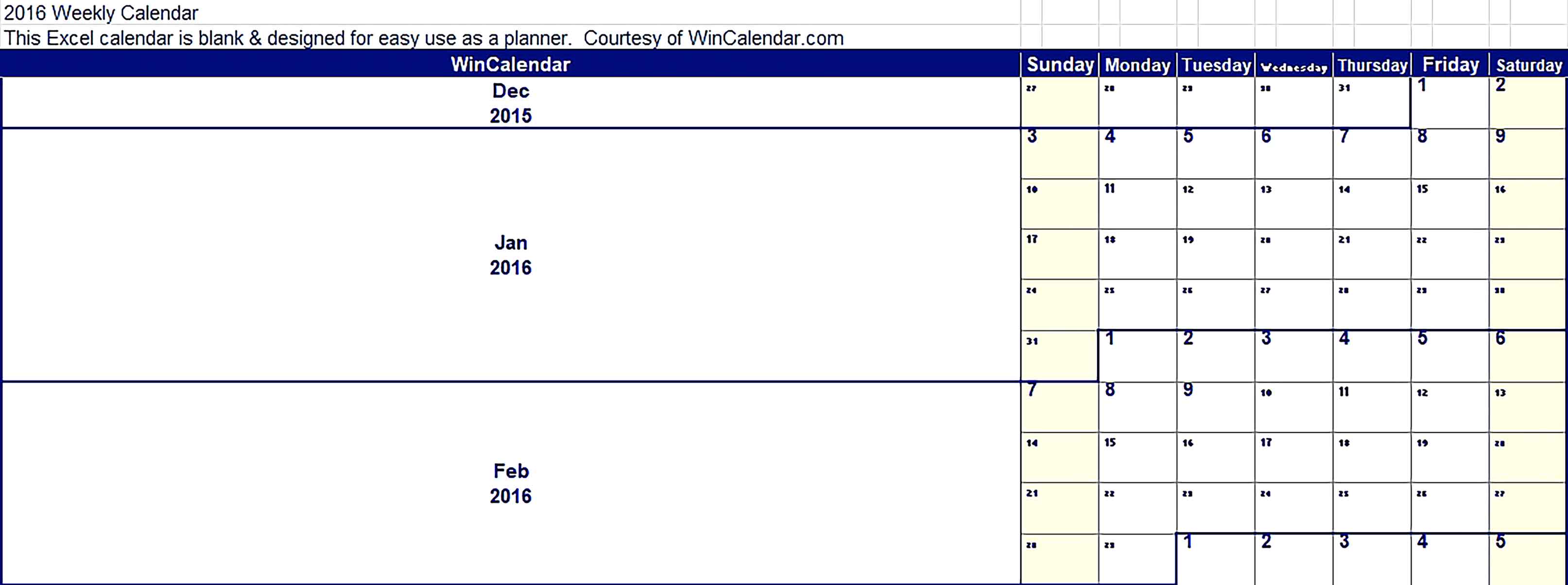 Template Blank Weekly Work Schedule Excel Sample