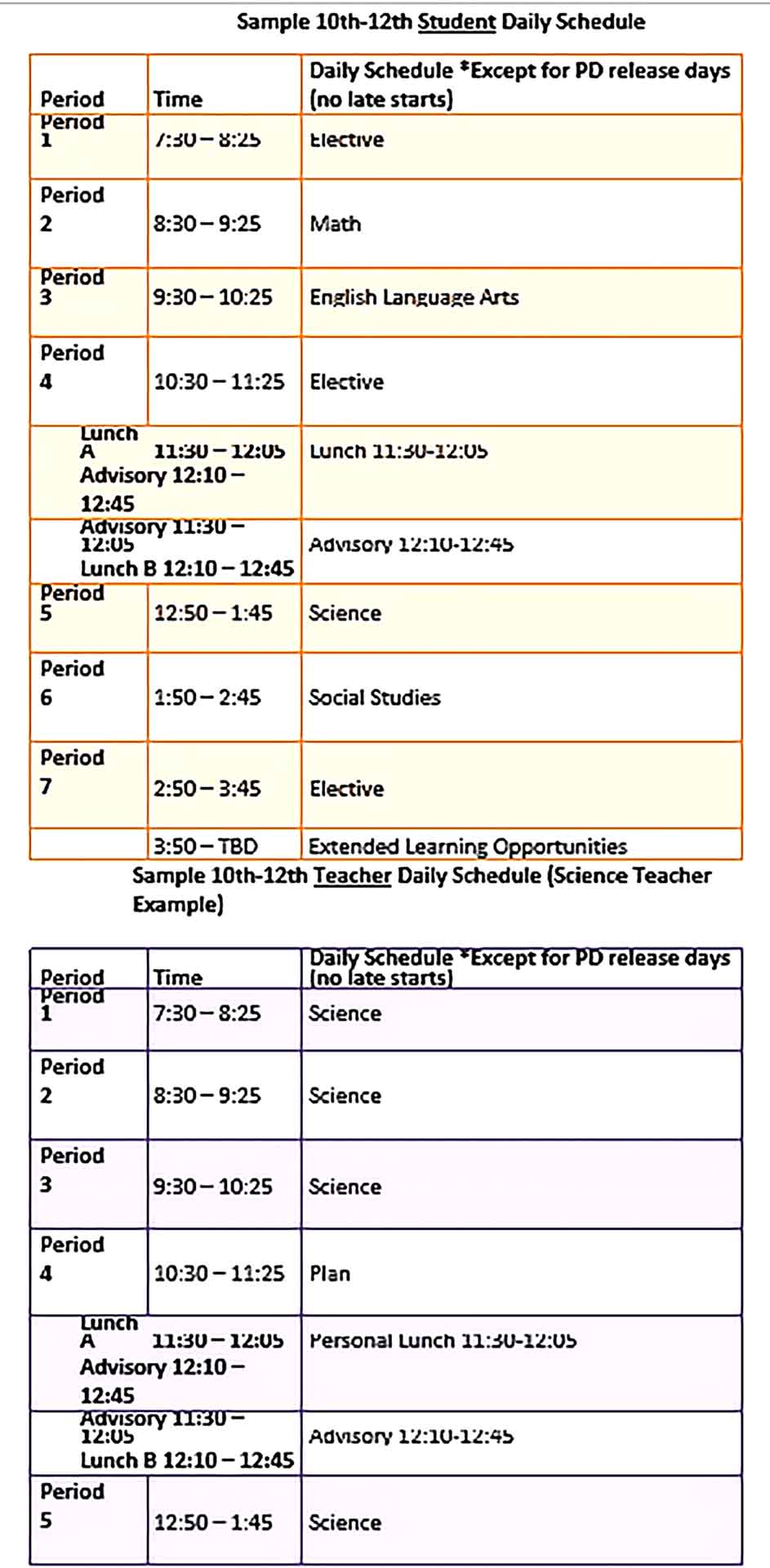 Template Editable Student Daily Schedule Sample Copy